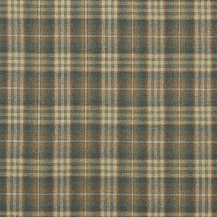 Nevis Teal/Russet by Mulberry Fabric FESTIVAL WOOL - 100% United Kingdom HEAVY Horizontal: 9.85 and Vertical: 11.032 59.1 - Fabric Carolina -