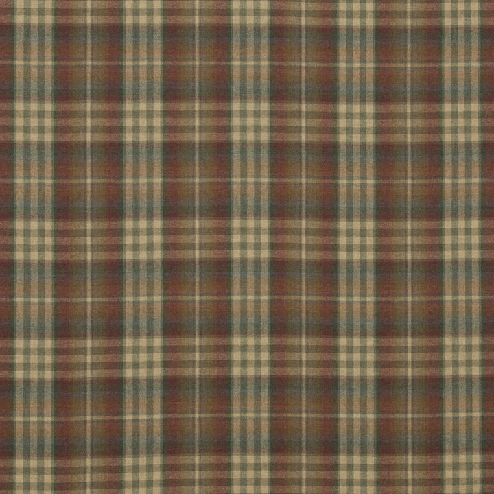 Nevis Red/Green by Mulberry Fabric FESTIVAL WOOL - 100% United Kingdom HEAVY Horizontal: 9.85 and Vertical: 11.032 59.1 - Fabric Carolina -