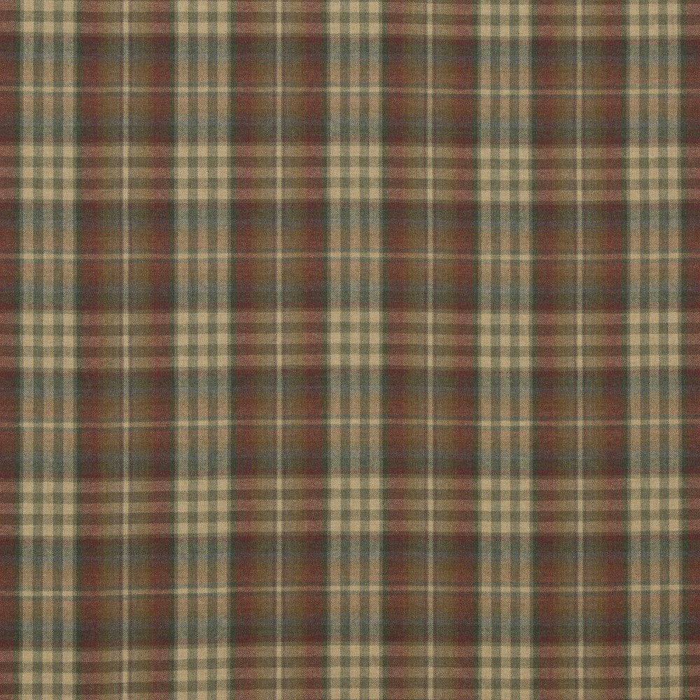 Nevis Red/Green by Mulberry Fabric FESTIVAL WOOL - 100% United Kingdom HEAVY Horizontal: 9.85 and Vertical: 11.032 59.1 - Fabric Carolina -