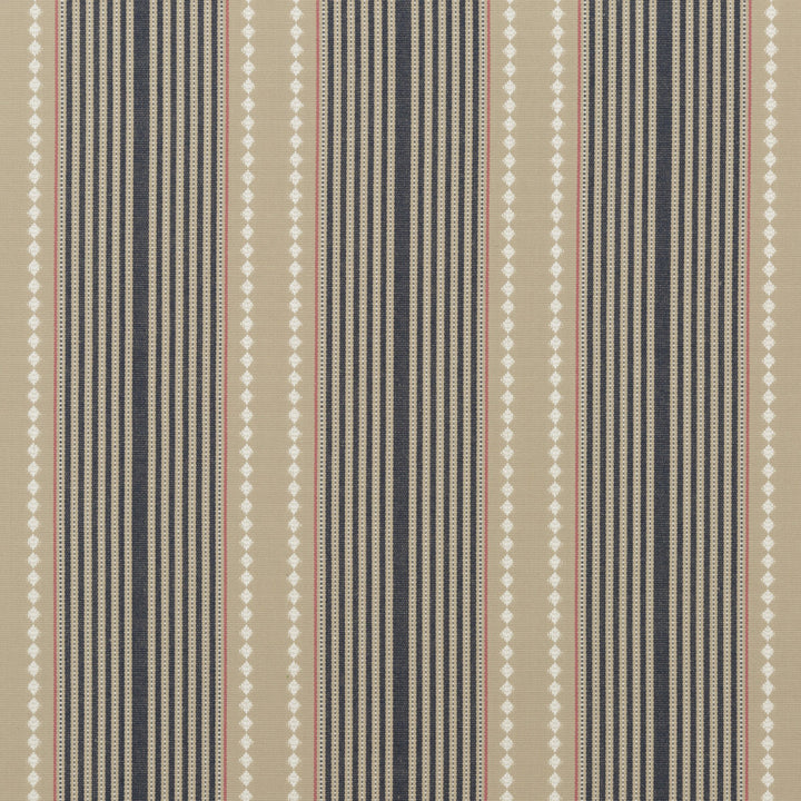 Brighton Stripe Indigo/Linen by Mulberry Fabric FESTIVAL COTTON - 100% India HEAVY Horizontal: 10.638 and Vertical: 0.788 53.19 - Fabric Carolina -