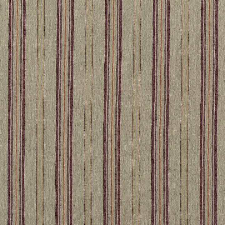 Exeter Stripe Plum/Linen by Mulberry Fabric FESTIVAL COTTON - 70%;JUTE - 30% India HEAVY Horizontal: 7.486 and Vertical: - 52.402 - Fabric Carolina -