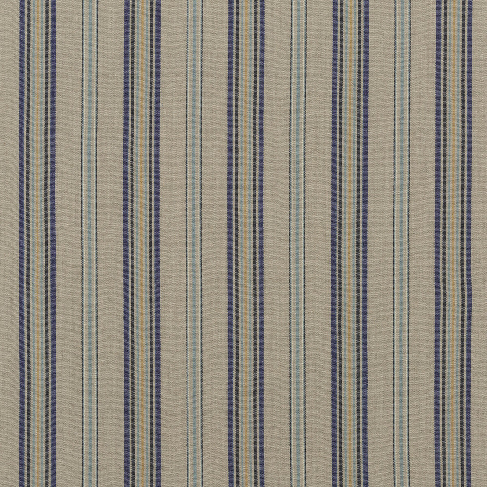 Exeter Stripe Indigo/Linen by Mulberry Fabric FESTIVAL COTTON - 70%;JUTE - 30% India HEAVY Horizontal: 7.486 and Vertical: - 52.402 - Fabric Carolina -
