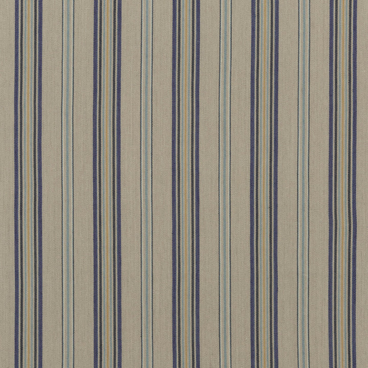 Exeter Stripe Indigo/Linen by Mulberry Fabric FESTIVAL COTTON - 70%;JUTE - 30% India HEAVY Horizontal: 7.486 and Vertical: 52.402 - Fabric Carolina -