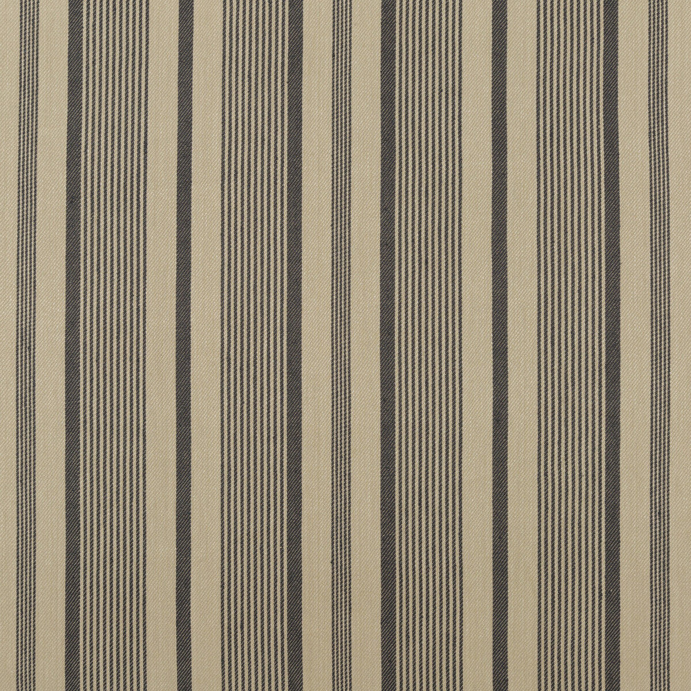 College Stripe Ebony/Linen by Mulberry Fabric FESTIVAL LINEN - 68%;COTTON - 32% India HEAVY Horizontal: 16.351 and Vertical: - 48.856 - Fabric Carolina -