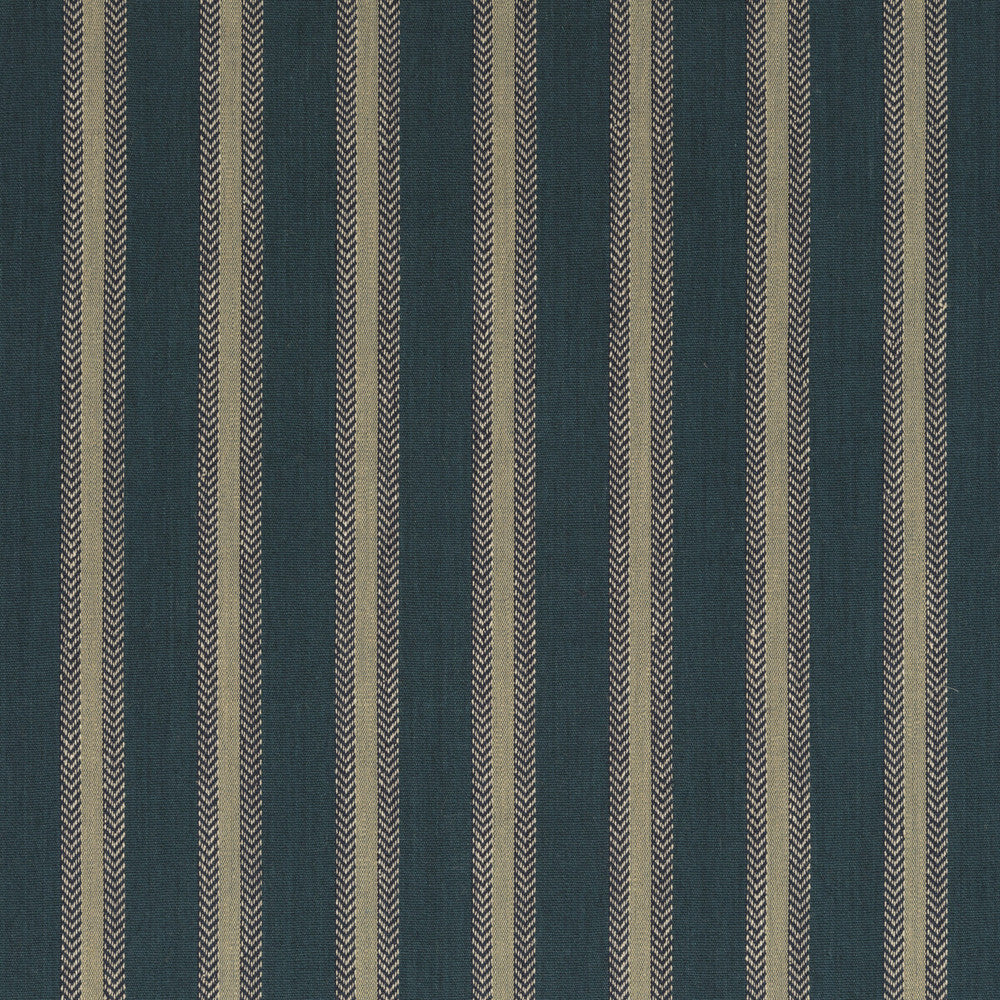 Chester Stripe Teal by Mulberry Fabric FESTIVAL COTTON - 70%;JUTE - 30% India Horizontal: 4.728 and Vertical: 52.008 - Fabric Carolina -