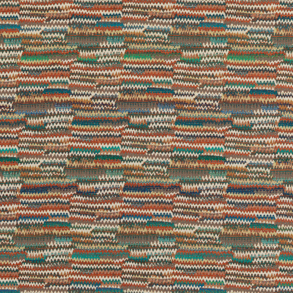 Landscape Teal/Spice by Mulberry Fabric MODERN COUNTRY II COTTON - 45%;VISCOSE - 27%;WOOL - 11%;ACRYLIC - 9%;NYLON - 8% Italy HEAVY Horizontal: and Vertical: 55.16 - Fabric Carolina -