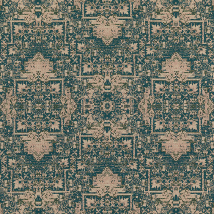 Faded Tapestry Teal by Mulberry Fabric MODERN COUNTRY I COTTON - 75%;ACRYLIC - 18%;NYLON - 7% Italy Horizontal: 27.58 and Vertical: 46.492 55.16 - Fabric Carolina -