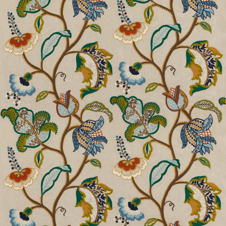 Maxton Teal by Mulberry Designer Fabric MODERN COUNTRY II LINEN - 75%;ACRYLIC - 25% India - Horizontal: 25.61 and Vertical: 31.52 51.22 - Swanky Fabrics -