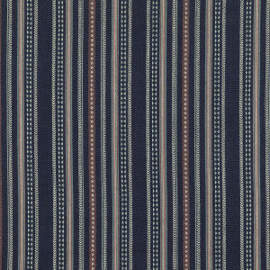 Racing Stripe Indigo by Mulberry Fabric