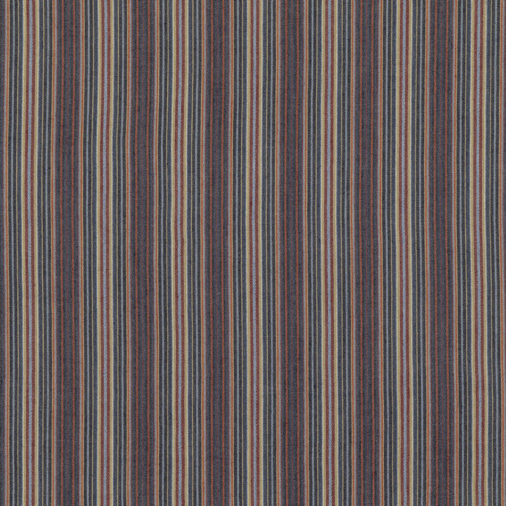 Falconer Stripe Indigo/Red by Mulberry Designer Fabric MULBERRY STRIPES II COTTON - 70%;JUTE - 30% India Horizontal: 5.713 and Vertical: 51.22 - Swanky Fabrics -