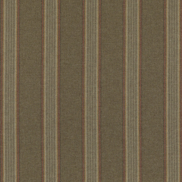 Moray Stripe Lovat by Mulberry Designer Fabric MULBERRY WOOLS IV WOOL - 100% United Kingdom MEDIUM Horizontal: 7.88 and Vertical: 55.16 - Swanky Fabrics -