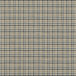 Babington Check Indigo by Mulberry Fabric