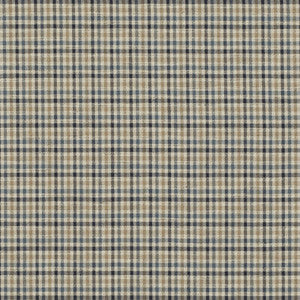 Babington Check Indigo by Mulberry Fabric