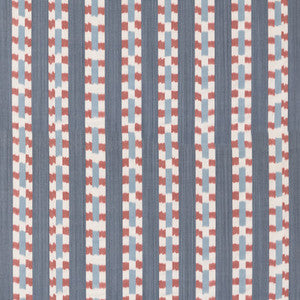 Wayfarer Stripe Blue/Red by Mulberry Fabric