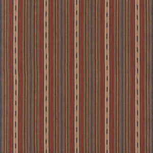 Stony Stripe Rust/Blue by Mulberry Fabric