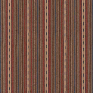 Stony Stripe Rust/Blue by Mulberry Fabric