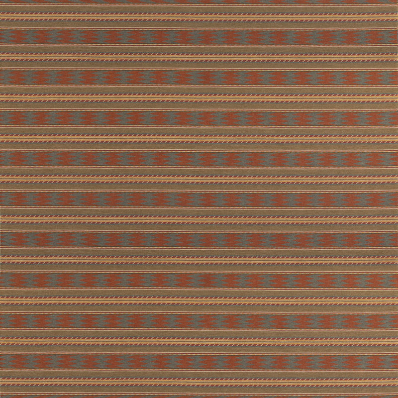 Inveraray - Russet/Teal By Mulberry Fabric