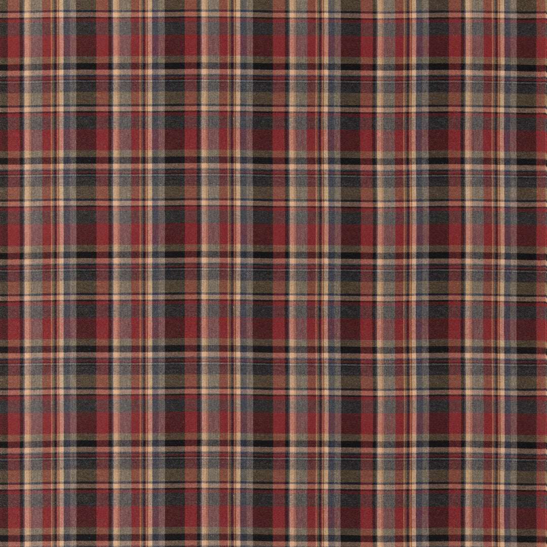 Lindisfarne Plaid - Charcoal/Red By Mulberry Fabric