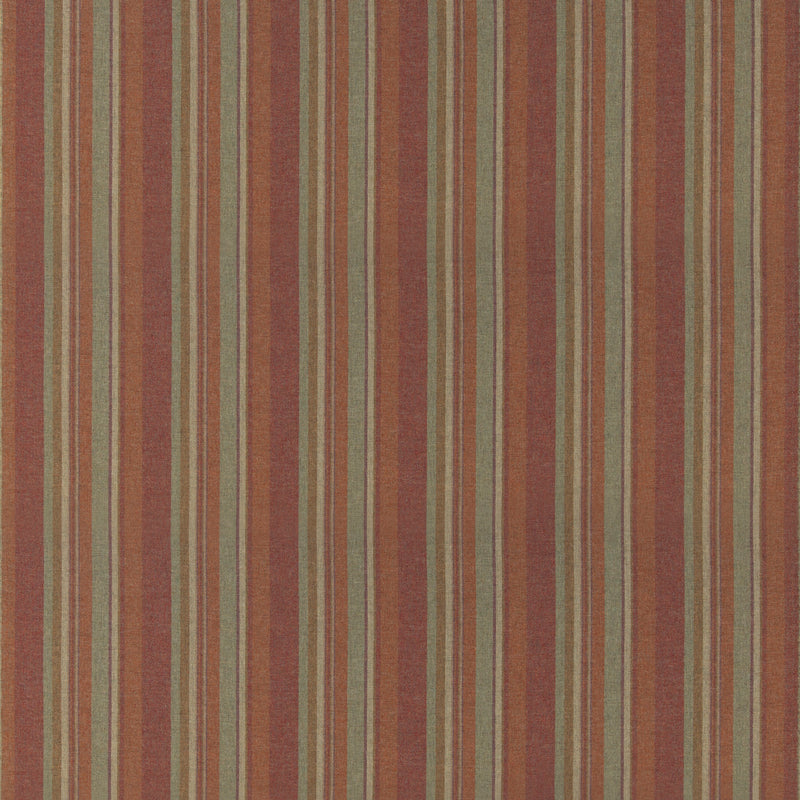 Lindisfarne Stripe - Russet/Sage By Mulberry Fabric