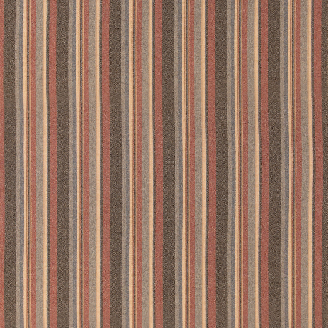 Lindisfarne Stripe - Russet/Slate By Mulberry Fabric