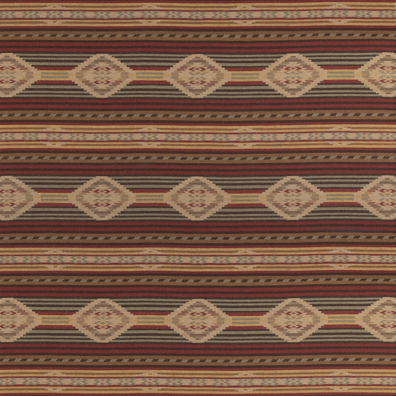 Harlech - Red/Lovat/Sand By Mulberry Fabric