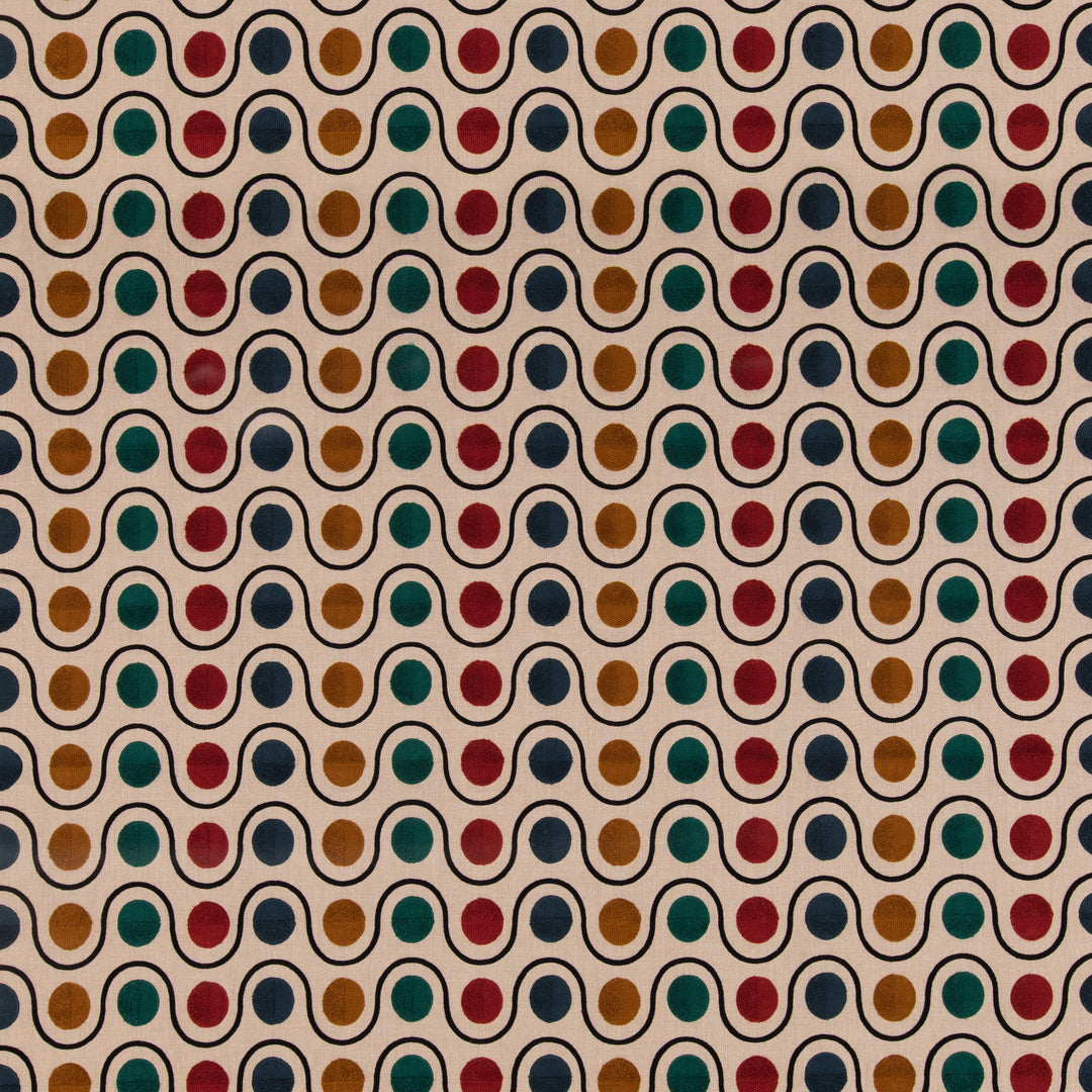 Wicket - Teal/Red By Mulberry Fabric