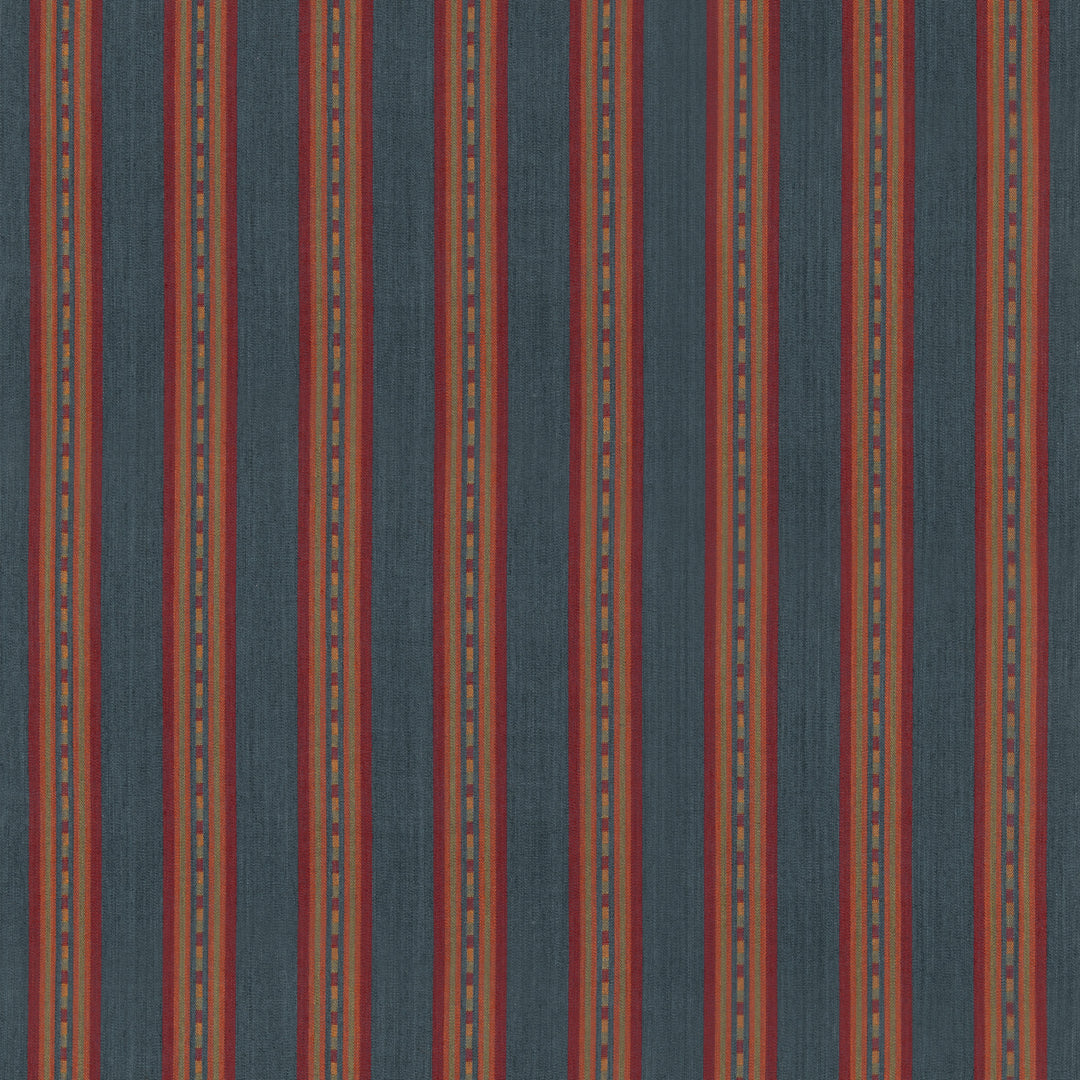 Country Stripe - Teal By Mulberry Fabric