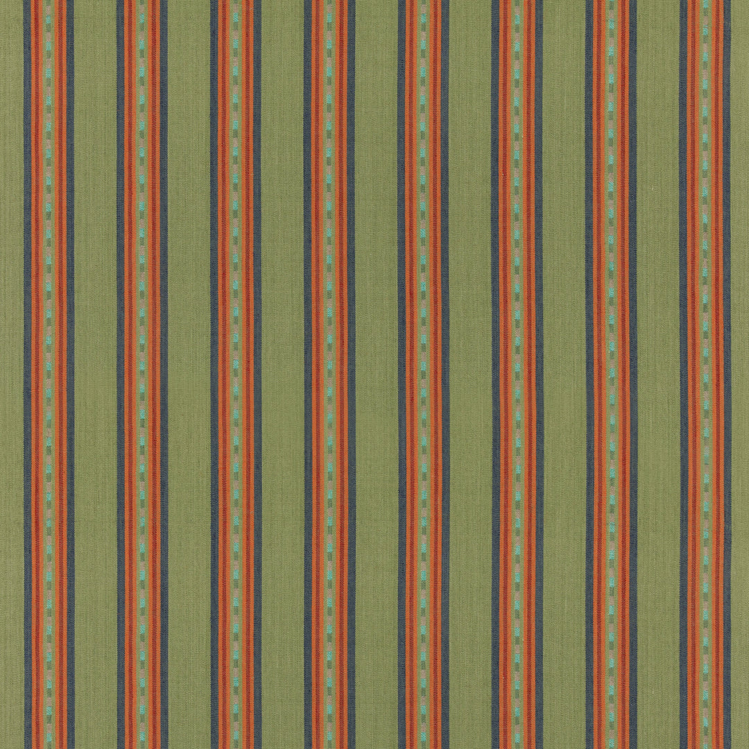 Country Stripe - Emerald By Mulberry Fabric