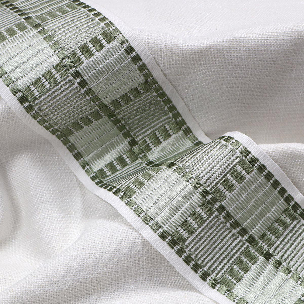 Fenci Emb Tape Thyme by Magnolia Designer Trim - 100% Cotton, Emb Viscose India Horizontal: and Vertical: 4 - Swanky Fabrics -