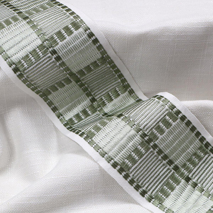 Fenci Emb Tape Thyme by Magnolia Designer Trim - 100% Cotton, Emb Viscose India Horizontal: and Vertical: 4 - Swanky Fabrics -