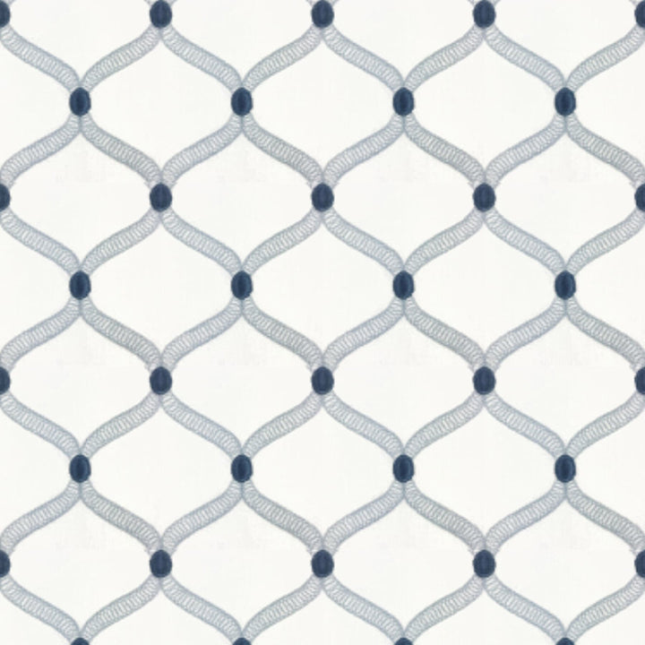 Ferry 1 Blue/White by Stout Fabric Color My Window Opal/Federal 73% Cotton 27% Polyester Rayon Embroidery INDIA FLAME RETARDANT-U.F.A.C. CLASS 1 (OR A) FLAME RETARDANT-N.F.P.A. 260A CLASS 1 CATB 117-2013 WYZENBEEK 12 000 DOUBLE RUB WEAR TEST (MEDIUM DUTY) Horizontal: 3.75 and Vertical: 4.25 52.5 in - Fabric Carolina -