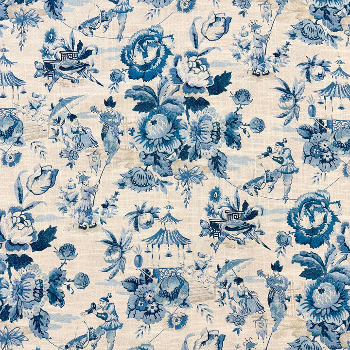 Festival Bluechina by Magnolia Fabric - 75% Cotton, 25% Linen Pakistan 15,000 WYZ Horizontal: 13.5 and Vertical: 25.25 54 - Fabric Carolina -