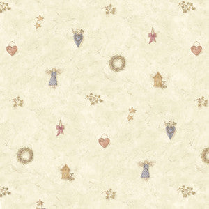 Neutral Wreath Spot Wallpaper by Chesapeake