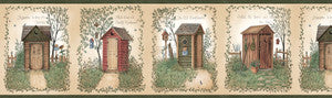 Neutral Neutral Outhouses Wallpaper by Chesapeake