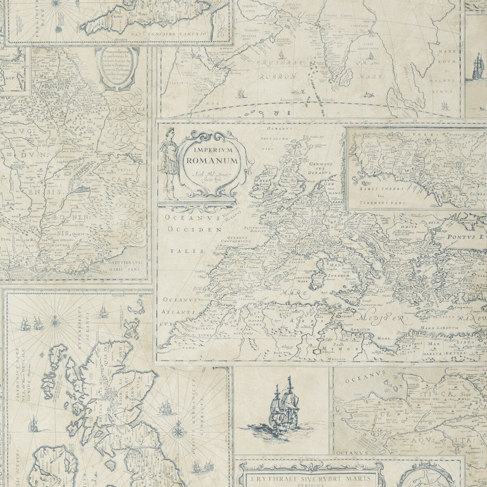 Bohemian Travels Indigo by Mulberry Wallcovering BOHEMIAN ROMANCE PAPER - 100% United Kingdom Horizontal: and Vertical: 29.944 26.989 - Fabric Carolina -