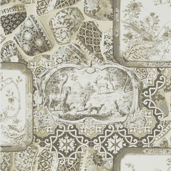 Mulberry China Silver/Taupe by Mulberry Wallcovering BOHEMIAN ROMANCE PAPER - 100% United Kingdom Horizontal: and Vertical: 26.989 26.989 - Fabric Carolina -