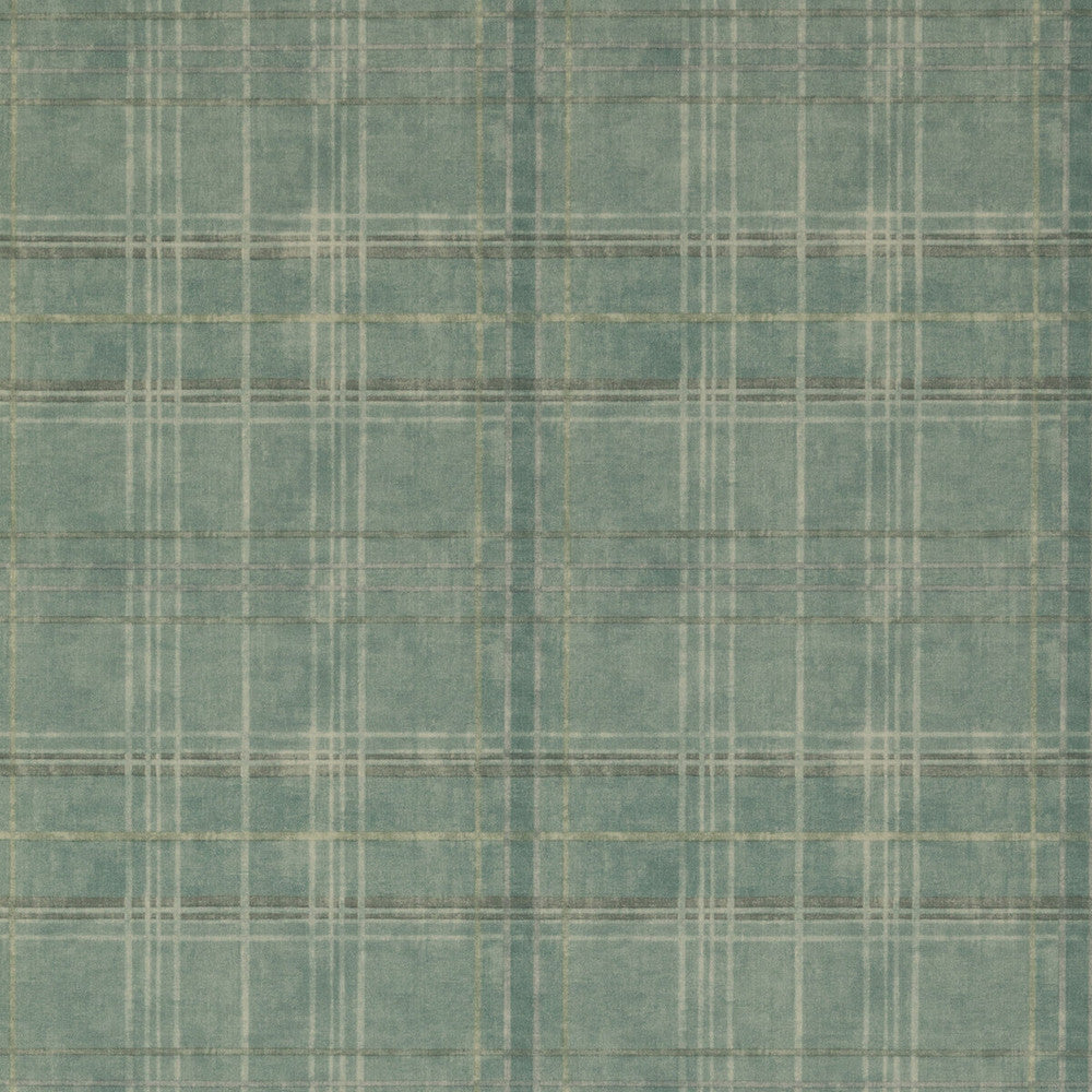 Shetland Plaid Teal by Mulberry Wallcovering MODERN COUNTRY PAPER - 100% United Kingdom Horizontal: 26.989 and Vertical: 12.608 26.989 - Fabric Carolina -
