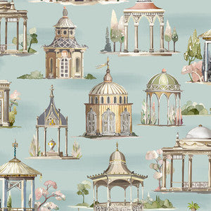 Follies Aqua by Mulberry Wallcovering