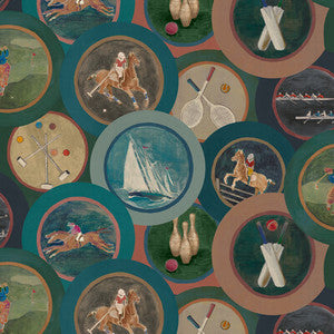Sporting Life Teal by Mulberry Wallcovering