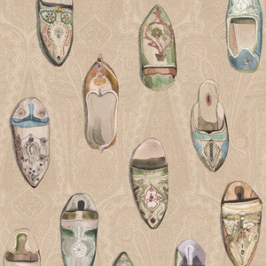 Babouches Ivory by Mulberry Wallcovering