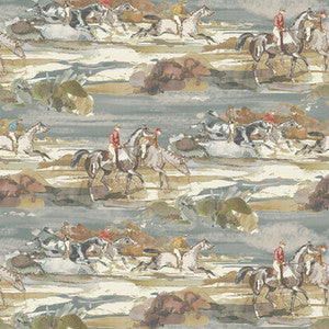 Morning Gallop Blue/Sand by Mulberry Wallcovering