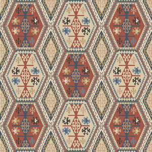 Buckland Red/Blue by Mulberry Wallcovering