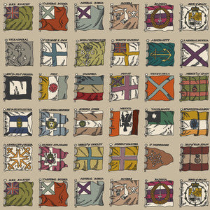 Naval Ensigns Red/Plum by Mulberry Wallcovering
