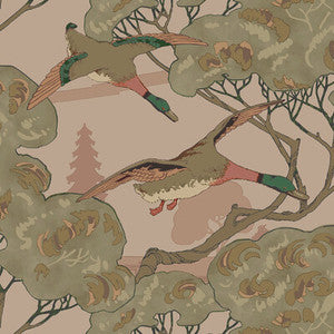 Grand Flying Ducks Plaster by Mulberry Wallcovering