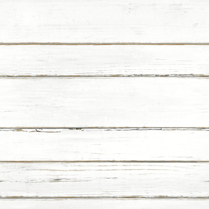 Shiplap Planks White Wallpaper by Inspired by Color Black & White, III Covers about 56.4 square feet 20.5-in by 33-ft long roll Unpasted 20.5 - Fabric Carolina -