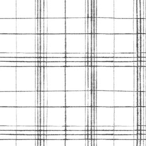 Farmhouse Plaid Black & White Wallpaper by Inspired by Color