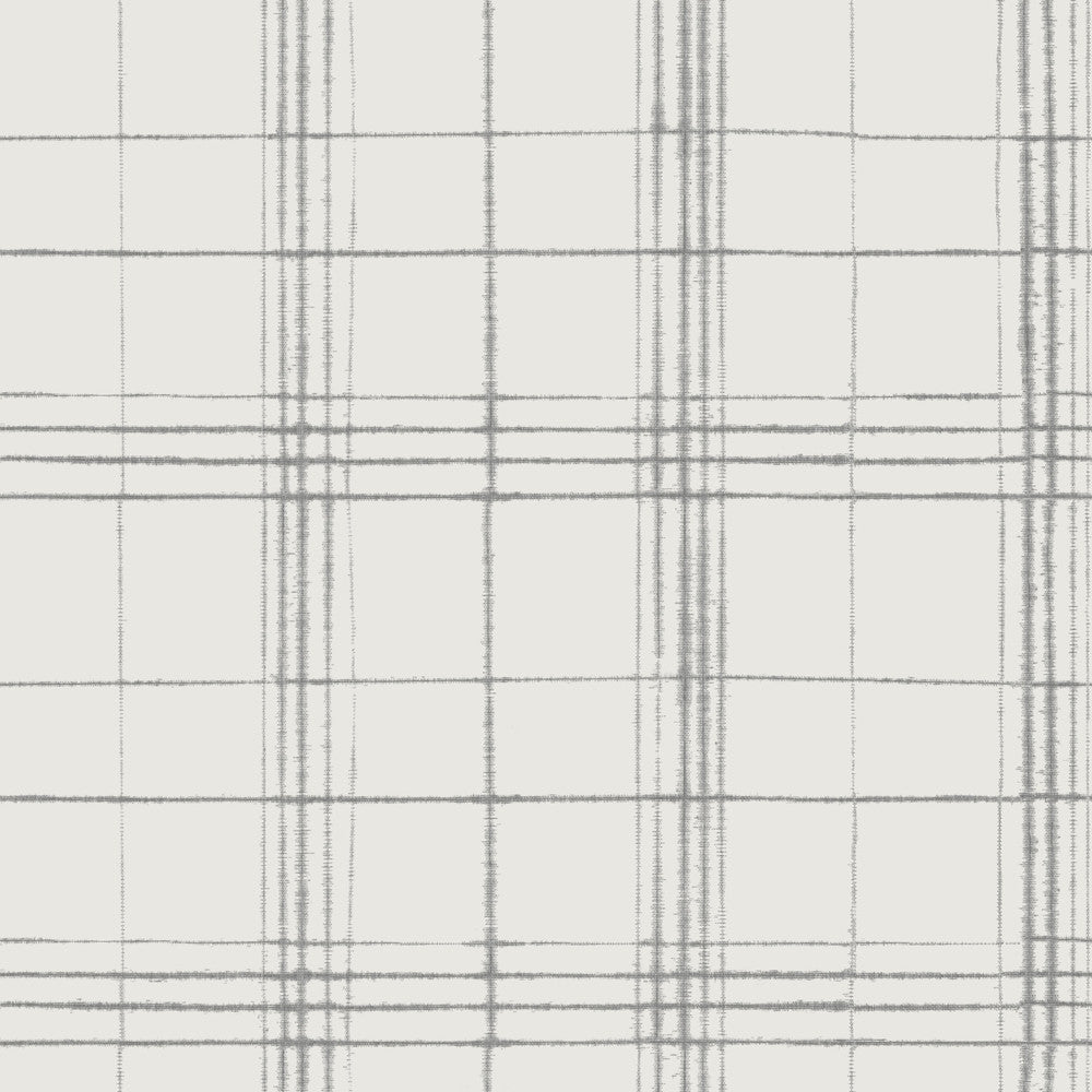 Farmhouse Plaid Beige & Grey Wallpaper by York Wallcoverings Simply Farmhouse Covers about 56.4 square feet 20.5-in by 33-ft long roll Unpasted 20.5 - Fabric Carolina -