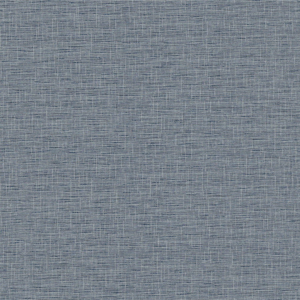 Silk Linen Weave Navy Wallpaper by York Wallcoverings Simply Farmhouse Covers about 56.4 square feet 20.5-in by 33-ft long roll Unpasted 20.5 - Fabric Carolina -