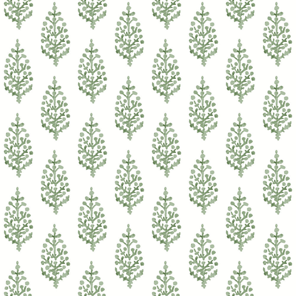 Paisley on Calico Green Wallpaper by York Wallcoverings Simply Farmhouse Covers about 56.4 square feet 20.5-in by 33-ft long roll Unpasted 20.5 - Fabric Carolina -