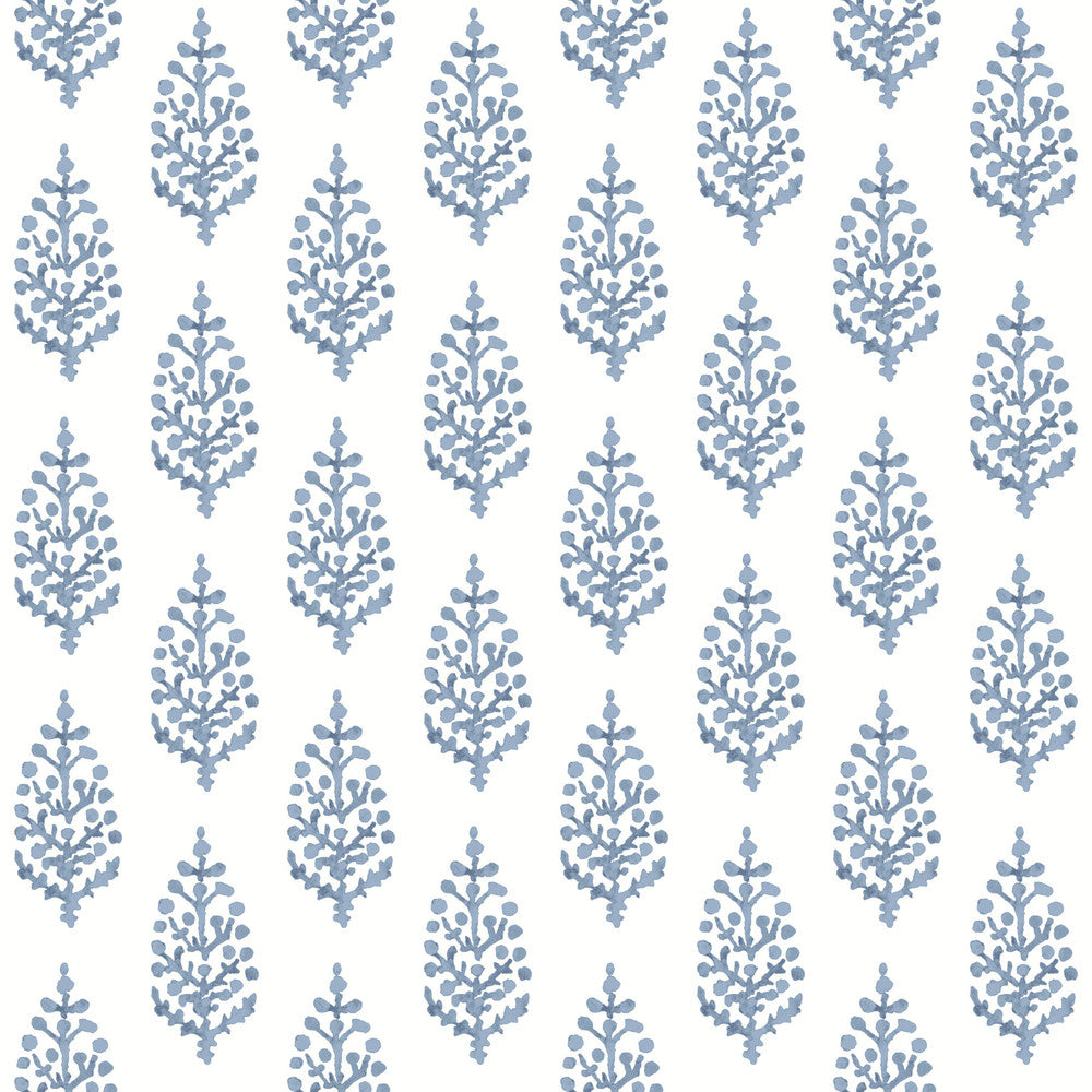 Paisley on Calico Blue Wallpaper by Inspired by Color Blues II Covers about 56.4 square feet 20.5-in by 33-ft long roll Unpasted 20.5 - Fabric Carolina -
